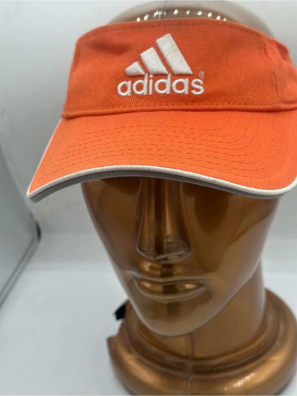 adidas Orange Visor with White Trim and Logo
